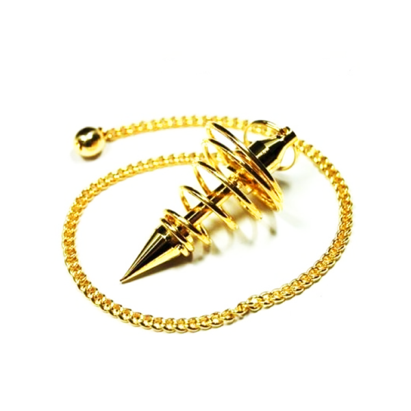 gold spiral metal pendulum